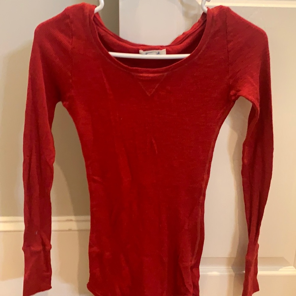 Red long sleeve top